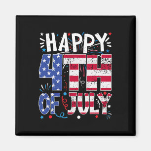 Imã Feliz 4 de Julho Patriótico Americano Bandeira EUA