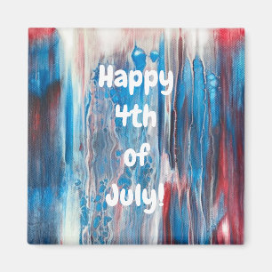 Imã Feliz 4 de julho, Red White Blue Abstrato Magnets