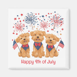 Imã Feliz 4 de Julho Yorkie Dogs