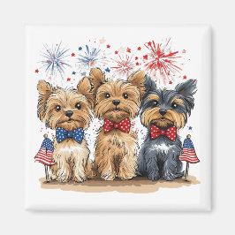 Imã Feliz 4 De Julho Yorkshire Terrier Dogs