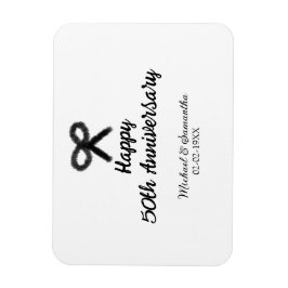 Ímã Feliz 50º aniversário adicionar nome do casal data