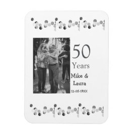 Ímã Feliz 50º aniversário adicionar nome do casal data