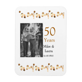 Ímã Feliz 50º aniversário adicionar nome do casal data