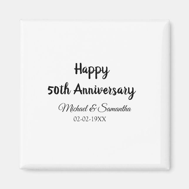 Imã Feliz 50º aniversário adicionar nome do casal data (Frente)