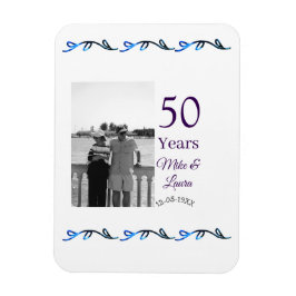 Ímã Feliz 50º aniversário adicionar nome do casal data