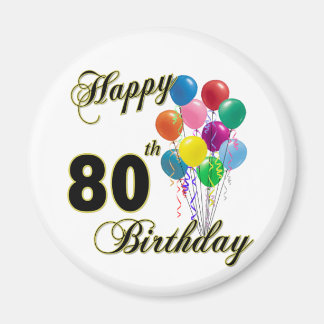Imã Feliz 80 Aniversário Presente e Roupa de Aniversár