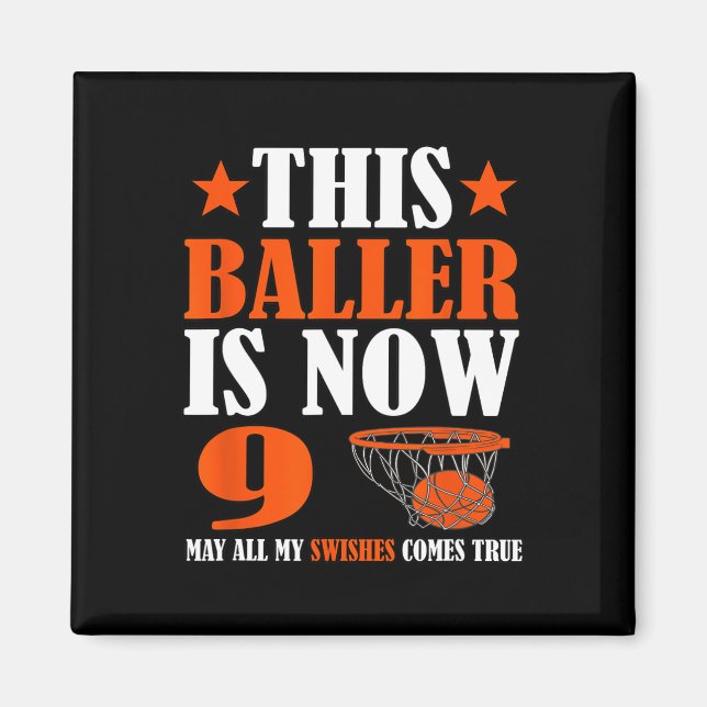 Imã Feliz 9.º Aniversário de Basquete 9.º Aniversário (Frente)