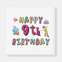 Feliz 9.º aniversário para crianças de 9 anos B-da