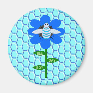 Imã Feliz Abelha Azul Aniversário Bumblebee