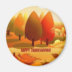Imã Feliz Ação de Graças. Autumn Scenery Gift Magne