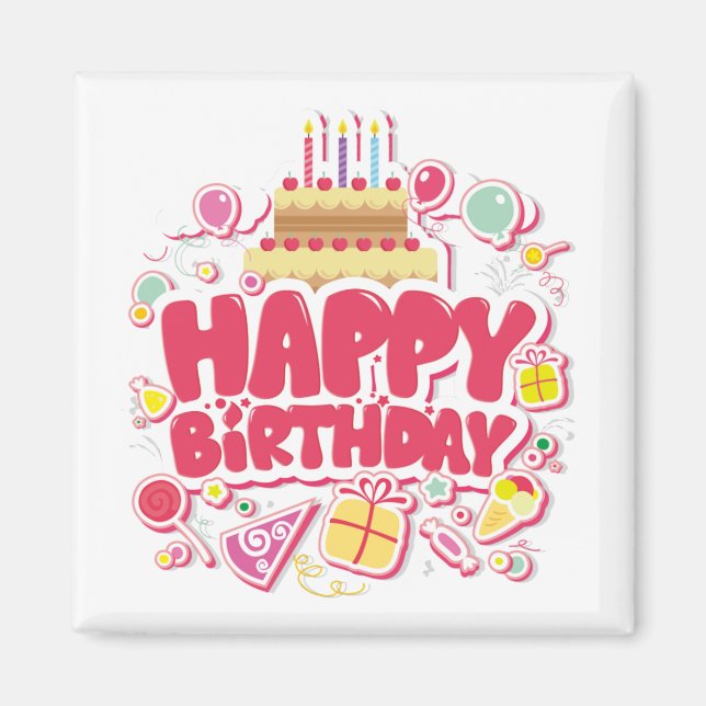 Imã Feliz aniversário (Frente)