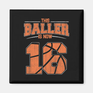 Imã Feliz Aniversário 16 Anos Meninos De Basquete Deze