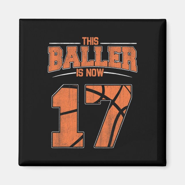 Imã Feliz Aniversário, 17 Anos, Garotos De Basquete Se (Frente)