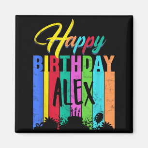 Imã Feliz Aniversário Alex Presente Personalizado Nome