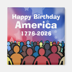 Imã Feliz Aniversário América 1776 a 2026