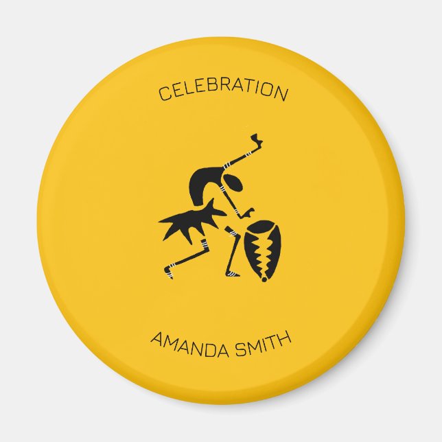 Imã Feliz aniversário, bailarina de silhuetas incrível (Frente)