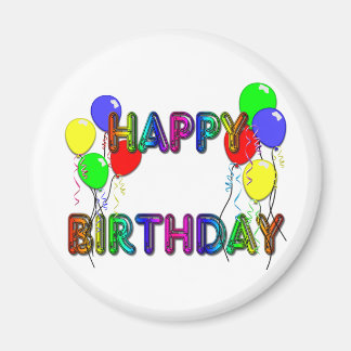 Imã Feliz Aniversário Ballons D1 Magnet