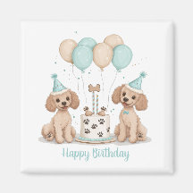 Feliz Aniversário - Cachorros de Poodle Standard