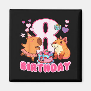 Imã Feliz Aniversário Capy Para Mim 8º Aniversário Cap