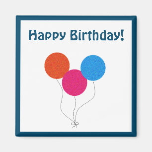 Imã Feliz Aniversário Cartografia Colorida dos Balões