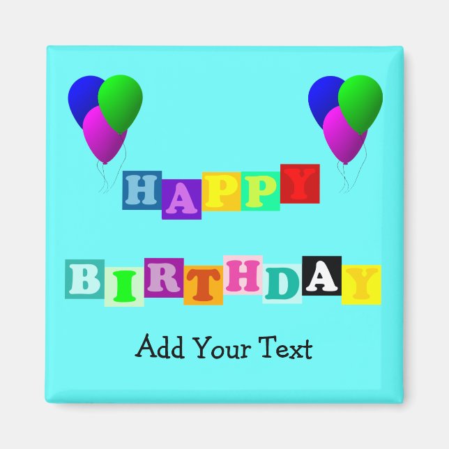 Imã Feliz aniversário com Balões por ShirleyTaylor (Frente)