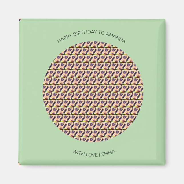 Imã Feliz Aniversário, Cute Quênia Leopard Patterno (Frente)