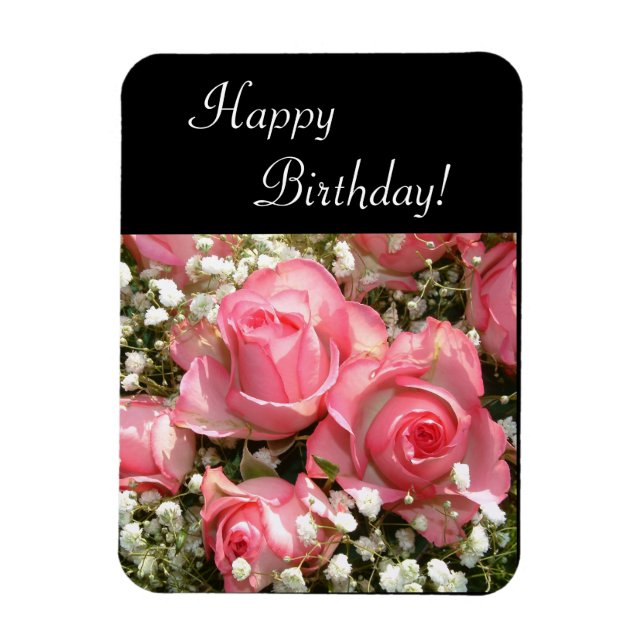 Ímã Feliz Aniversário das Flores | Placa vertical (Vertical)