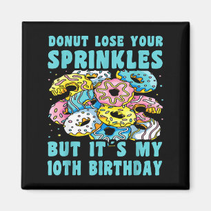 Imã Feliz aniversário de 10 anos donut de 10 anos 10º