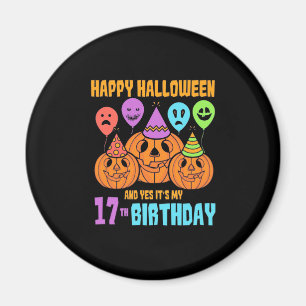 Imã Feliz aniversário de 17 anos no Halloween