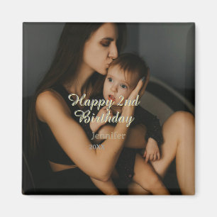 Imã Feliz aniversário de 2 anos crianças bebê mãe amar