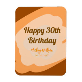 Ímã Feliz aniversário de 30 anos em madeira rústica de