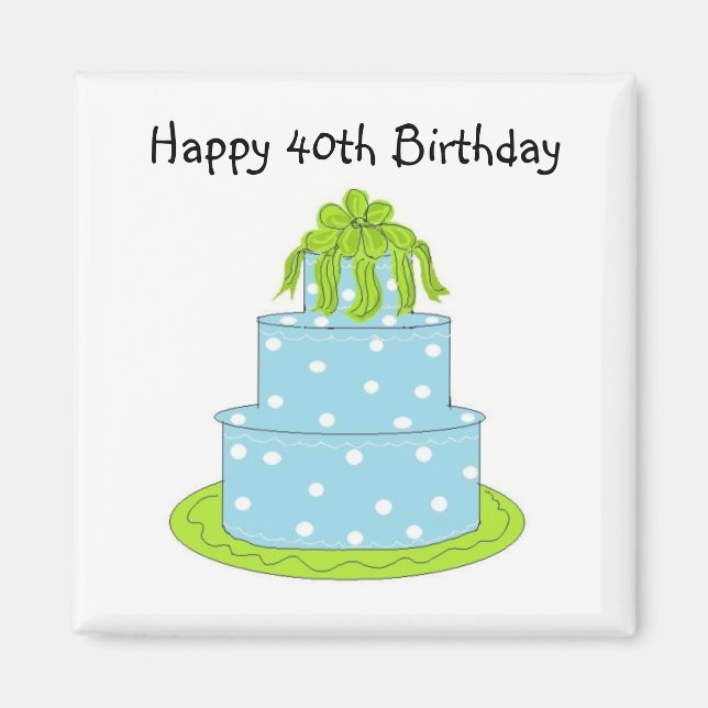 Imã Feliz Aniversário de 40 anos (Frente)