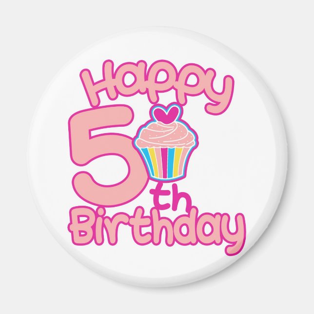 Imã Feliz aniversário de 5! (Frente)