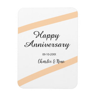 Ímã Feliz aniversário de casamento linhas laranja past