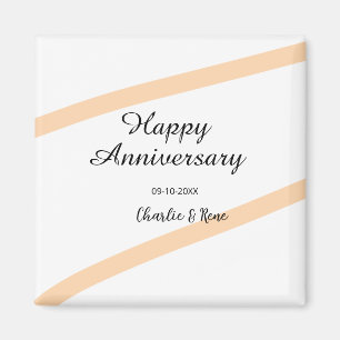 Imã Feliz aniversário de casamento linhas laranja past