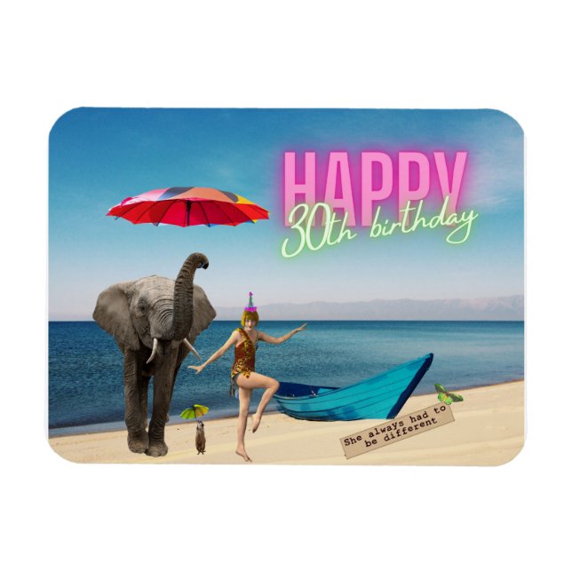 Ímã Feliz aniversário de diversão de 30 e diversão (Horizontal)