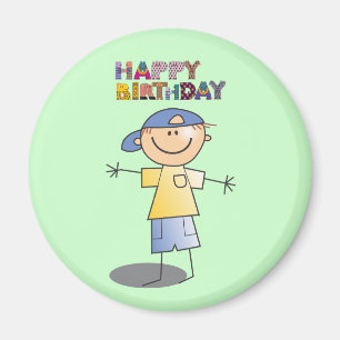 Imã Feliz aniversário decorativo para o Menino
