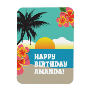 Ímã Feliz aniversário do Cruzeiro de Caribes Tropicai