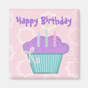 Imã Feliz aniversário do cupcake