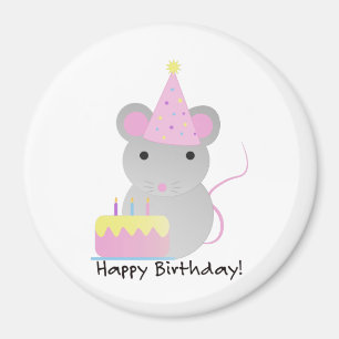 Imã Feliz Aniversário do Rato de Festa