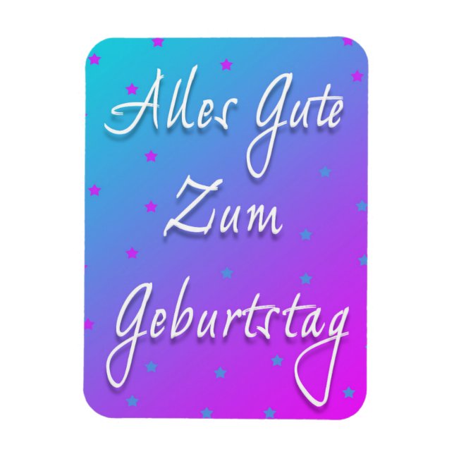 Ímã Feliz Aniversário Em Alemão, Fotografia Flexível (Vertical)