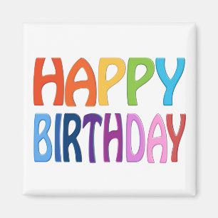 Imã Feliz Aniversário - Feliz Magnete Colorida