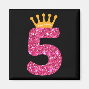 Imã Feliz Aniversário, Festa 5 para Meninas 5 Anos