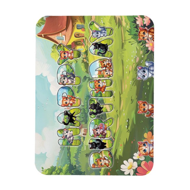 Ímã Feliz Aniversário Gato Magneta para Gatos (Vertical)