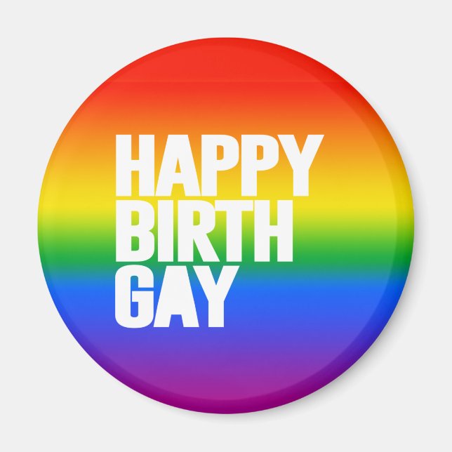 Imã Feliz Aniversário Gay (Frente)
