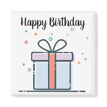 Feliz Aniversário Gift Square Magnet