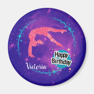 Imã Feliz Aniversário Ginástica Galáxia Tumbling