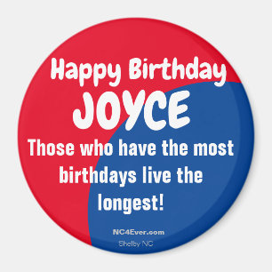 Imã Feliz Aniversário JOYCE Refrigerator Magnet