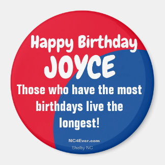 Imã Feliz Aniversário JOYCE Refrigerator Magnet