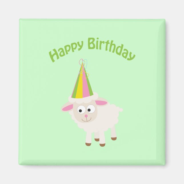 Imã Feliz aniversário Lamb (Frente)